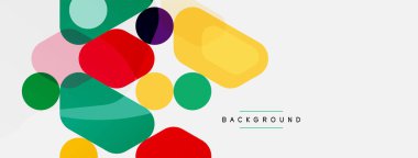 Soyut yuvarlak geometrik şekiller ve daireler. Duvar kağıdı, afiş, arkaplan veya iniş için moda tekno iş şablonu