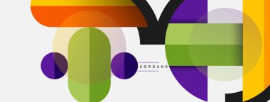 Geometrik şekiller bileşim soyut arkaplan. Çember çizgileri ve dikdörtgenler. Duvar kağıdı afişi veya iniş sayfası için vektör illüstrasyonu