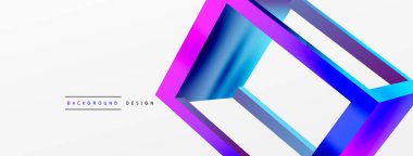 3 boyutlu küp vektör geometrik arkaplanı şekillendirir. Duvar kağıdı, afiş, arkaplan veya iniş için moda tekno iş şablonu