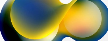 Fluid abstract background. Liquid color gradients composition. Round shapes and circle flowing design for wallpaper, banner, background or landing