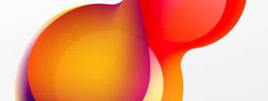 Fluid abstract background, round shapes and circle flowing design for wallpaper, banner, background or landing