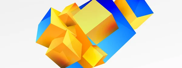 Cubes Vector Abstract Background Composition Square Shaped Basic Geometric Elements — Vettoriale Stock