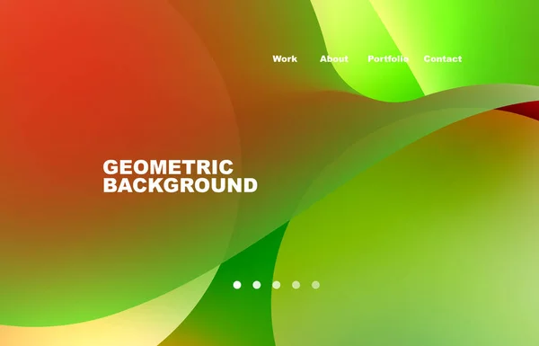 Landing Page Abstract Liquid Background Flowing Shapes Design Circle Web — 图库矢量图片