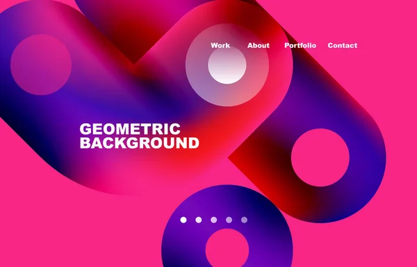 Circles Shapes Landing Page Abstract Geometric Background Web Page Website — Image vectorielle