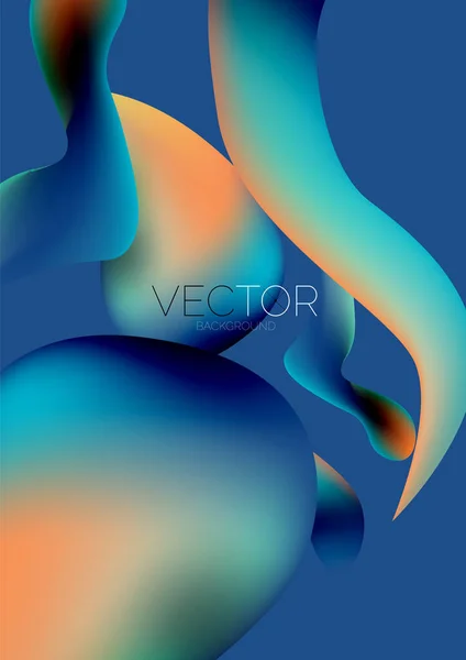 Fluid Water Drop Shape Composition Abstract Background Vector Illustration Banner — ストックベクタ