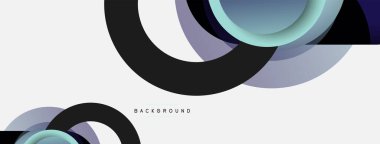 Yaratıcı geometrik duvar kağıdı. Asgari soyut arkaplan. Duvar kağıdı arkaplanı veya iniş sayfası için daire bileşimi vektör çizimi