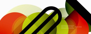 Yuvarlak üçgen çizgileri ve daireleri şekillendirir. Duvar kağıdı afişi arkaplanı veya iniş sayfası için Geometrik vektör çizimi