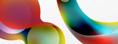 Fluid abstract background, round shapes and circle flowing design for wallpaper, banner, background or landing