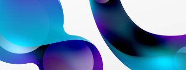 Fluid abstract background, round shapes and circle flowing design for wallpaper, banner, background or landing