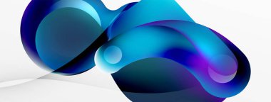 Fluid abstract background, round shapes and circle flowing design for wallpaper, banner, background or landing
