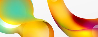 Fluid abstract background, round shapes and circle flowing design for wallpaper, banner, background or landing