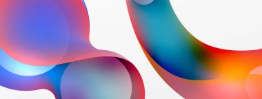 Fluid abstract background, round shapes and circle flowing design for wallpaper, banner, background or landing
