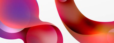 Fluid abstract background, round shapes and circle flowing design for wallpaper, banner, background or landing