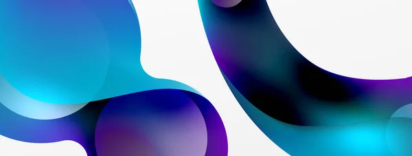 Fluid Abstract Background Shapes Circle Flowing Design Wallpaper Banner Background — Stockvector