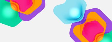 Beyaz arka planda renkli ok şekilleri. Minimum geometrik soyut arkaplan. Duvar kağıdı afişi veya iniş sayfası için vektör illüstrasyonu