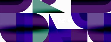 Minimum geometrik soyut arkaplan. Çember kare ve üçgen tasarım. Duvar kağıdı, afiş, arkaplan veya iniş için moda tekno iş şablonu