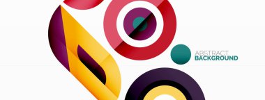 Duvar kağıdı, afiş, arkaplan için halkalar ve daireler geometrik soyut arkaplan