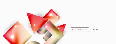 Minimum geometrik soyut arkaplan. İlkel şekiller kompozisyon arkaplanı. Duvar kağıdı, afiş, arkaplan veya iniş için moda tekno iş şablonu