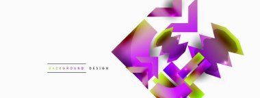 Dinamik bileşim, parlak geometrik şekiller soyut arkaplan. Duvar kağıdı, afiş, arkaplan veya iniş için moda tekno iş şablonu