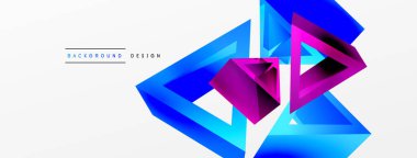 3d üçgen soyut arkaplan. Temel şekil teknolojisi ya da iş konsepti bileşimi. Duvar kağıdı, afiş, arkaplan veya iniş için moda tekno iş şablonu