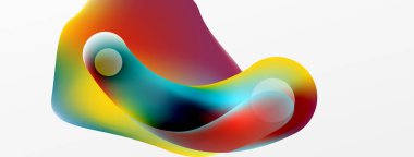 Fluid abstract background. Liquid color gradients composition. Round shapes and circle flowing design for wallpaper, banner, background or landing