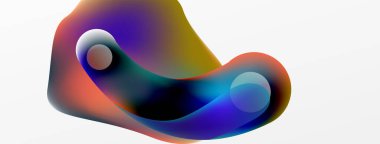 Fluid abstract background. Liquid color gradients composition. Round shapes and circle flowing design for wallpaper, banner, background or landing