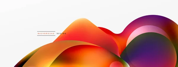 Fluid Abstract Background Liquid Color Gradients Composition Shapes Circle Flowing — 图库矢量图片