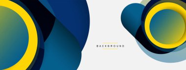 Vektör yuvarlak şekilli daireler minimum geometrik arkaplan. Duvar kağıdı afişi veya iniş sayfası için vektör illüstrasyonu