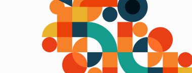 Minimum geometrik soyut arkaplan. Çember kare ve üçgen tasarım. Duvar kağıdı, afiş, arkaplan veya iniş için moda tekno iş şablonu