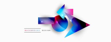 Minimum geometrik soyut arkaplan. İlkel şekiller kompozisyon arkaplanı. Duvar kağıdı, afiş, arkaplan veya iniş için moda tekno iş şablonu