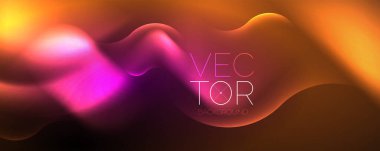 Neon glowing waves, magic energy space light concept, abstract background wallpaper design