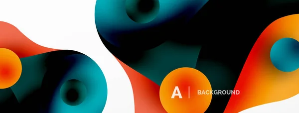 幾何学的な丸い形と円の抽象的な背景 Ai技術 ブロックチェーン ビジネスの概念の壁紙 — ストックベクタ