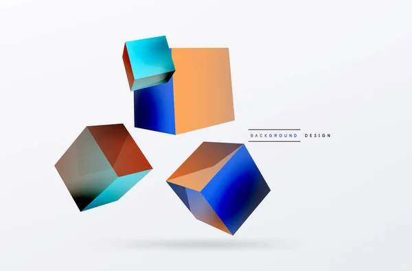 Vector Abstract Background Flying Cubes Composition Trendy Techno Business Template — Image vectorielle