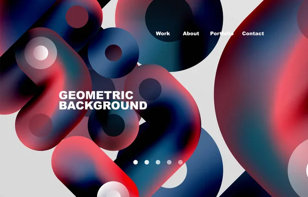 Circles Shapes Landing Page Abstract Geometric Background Web Page Website — Stock vektor