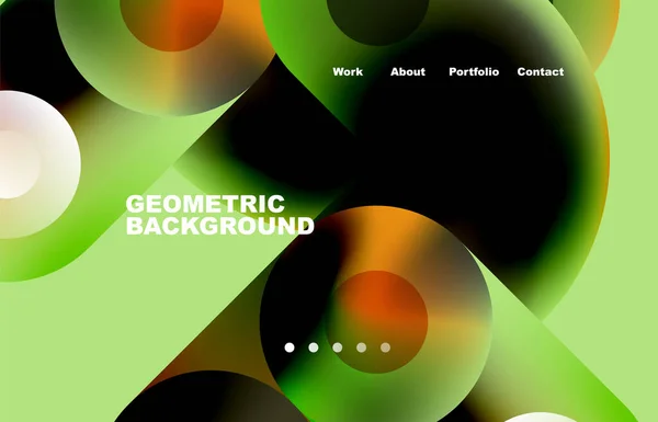 Website Landing Page Abstract Geometric Background Circles Shapes Web Page — Image vectorielle