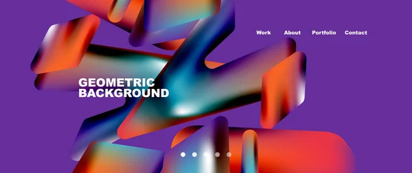 Colorful Geometric Background Landing Page Vector Illustration Wallpaper Banner Background — Διανυσματικό Αρχείο