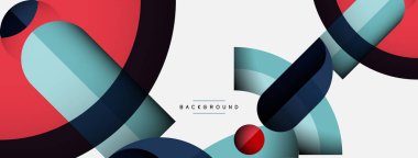 Geometrik soyut arkaplan. Duvar kağıdı arkaplanı veya iniş sayfası için yuvarlak şekiller, daireler, satır bileşimi