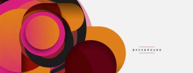 Yaratıcı geometrik duvar kağıdı. Asgari soyut arkaplan. Duvar kağıdı arkaplanı veya iniş sayfası için daire bileşimi vektör çizimi