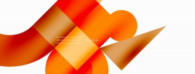 Çember ve kare geometrik arkaplan. Duvar kağıdı, pankart, arkaplan ya da iniş için üçgen ve kareli yuvarlak şekiller