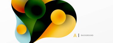 Akan geometrik şekiller, minimalist soyut arkaplanı oluşturur. Yuvarlak şekiller ve daireler. Yapay zeka teknolojisi, engelleme zinciri, iletişim için duvar kağıdı, 5G, bilim, iş