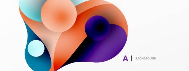 Geometrik yuvarlak şekiller ve soyut çemberler. Yapay zeka teknolojisi, engelleme zinciri, iletişim için duvar kağıdı, 5G, bilim, iş