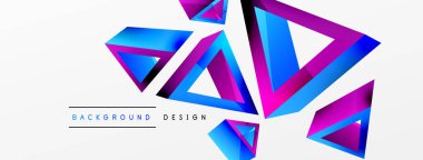 3d üçgen soyut arkaplan. Temel şekil teknolojisi ya da iş konsepti bileşimi. Duvar kağıdı, afiş, arkaplan veya iniş için moda tekno iş şablonu