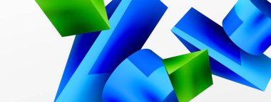 Vektör 3d soyut arkaplan. Şekiller 3 boyutlu üçgen ve silindir. Duvar kağıdı, afiş, arkaplan veya iniş için moda tekno iş şablonu