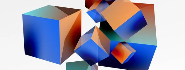 Cubes Vector Abstract Background Composition Square Shaped Basic Geometric Elements — Wektor stockowy