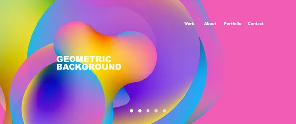 Liquid Shapes Flowing Gradient Colors Elements Circles Vector Illustration Wallpaper — стоковый вектор