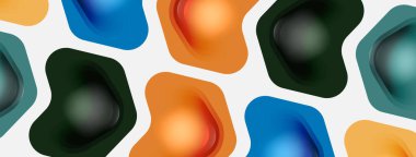 Beyaz arka planda renkli ok şekilleri. Minimum geometrik soyut arkaplan. Duvar kağıdı afişi veya iniş sayfası için vektör illüstrasyonu