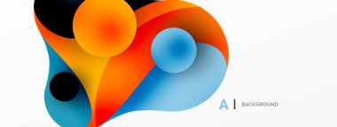 Geometrik yuvarlak şekiller ve soyut çemberler. Yapay zeka teknolojisi, engelleme zinciri, iletişim için duvar kağıdı, 5G, bilim, iş