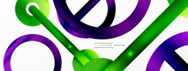 Minimum geometrik soyut arkaplan. Çember, çizgi ve yuvarlak şekiller tasarımı. Duvar kağıdı, afiş, arkaplan veya iniş için moda tekno iş şablonu