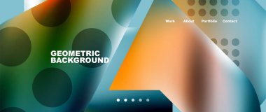 Glassmorphism landing page background template. Colorful glass shapes with metallic effect abstract composition for wallpaper, banner, background