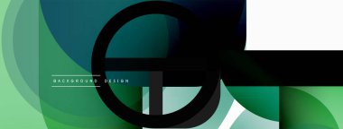 Yuvarlak üçgen çizgileri ve daireleri şekillendirir. Duvar kağıdı afişi arkaplanı veya iniş sayfası için Geometrik vektör çizimi